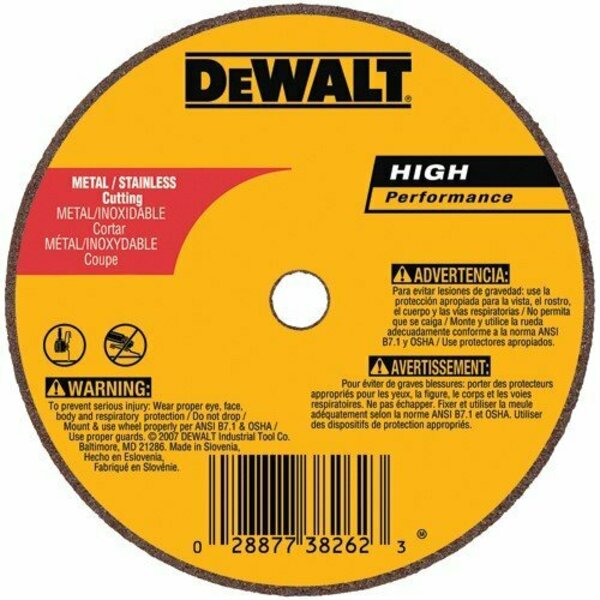 Dewalt Bonded Abrasive, 3in. x 1/16in. x 3/8in. A36T Metal Thin Cut-Off Wheel - Type 1 DW8705